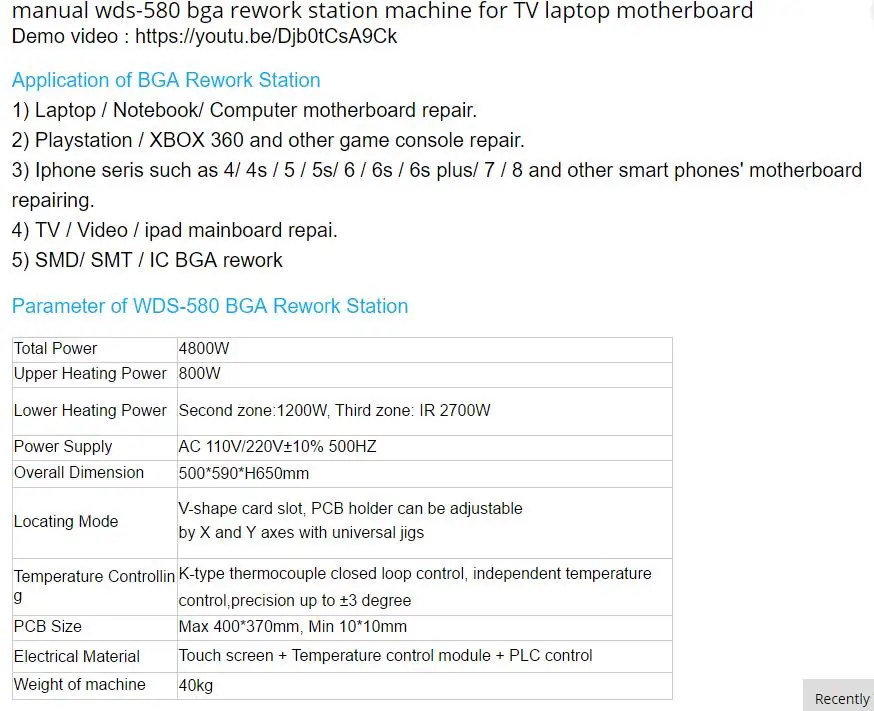 Высоко оцененное wds-580 ручное портативное оборудование для ремонта материнских плат с ИК& лазером положение