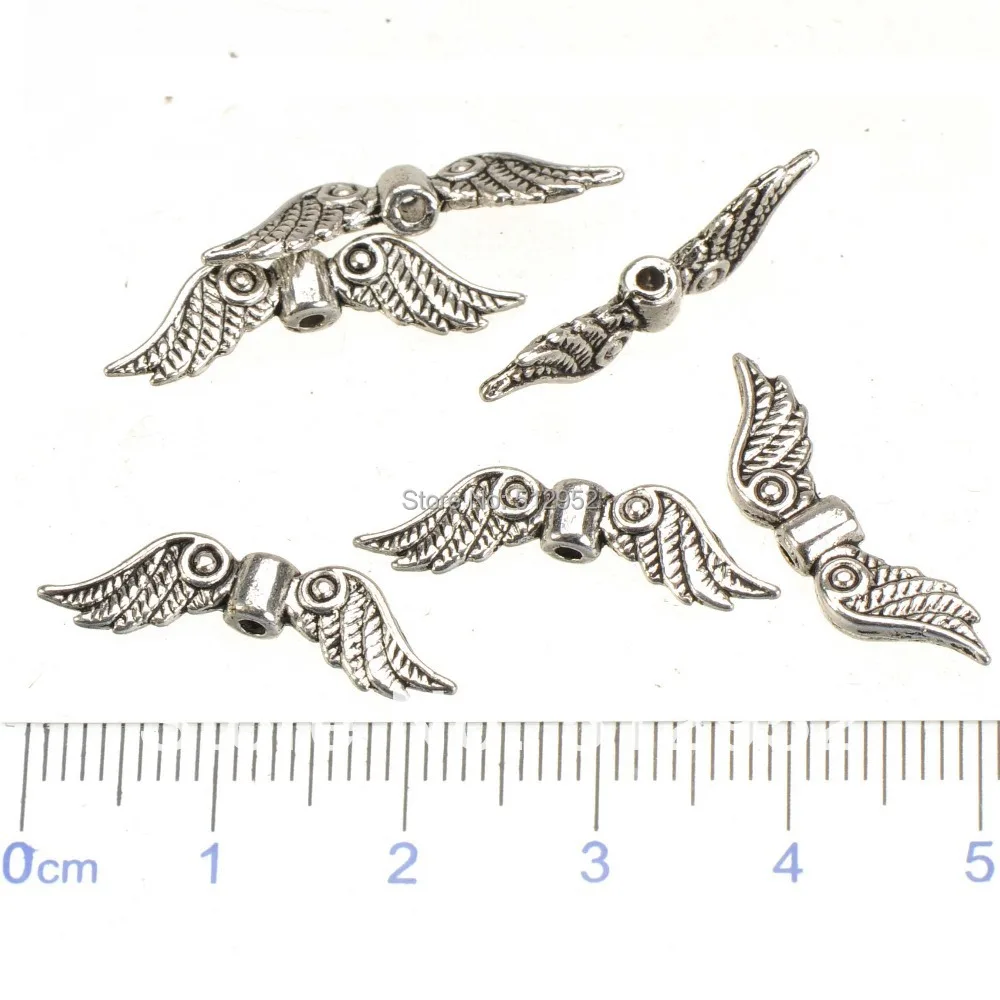 

DIY Angel Wings Beads For Jewelry Making Suspension Charms Spacer Vintage Bronze Color Crafts Accessories 23*6*3mm 70pcs