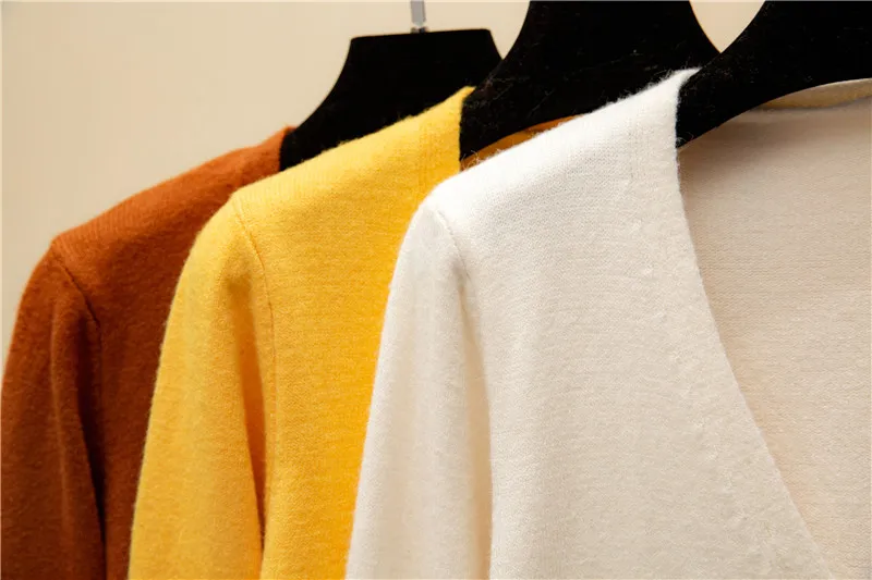 2018 New Fashion Spring Autumn Women Cardigan Sweaters Long sleeve Single-breasted V-neck stitching Solid Knitted Top Clothing (10)