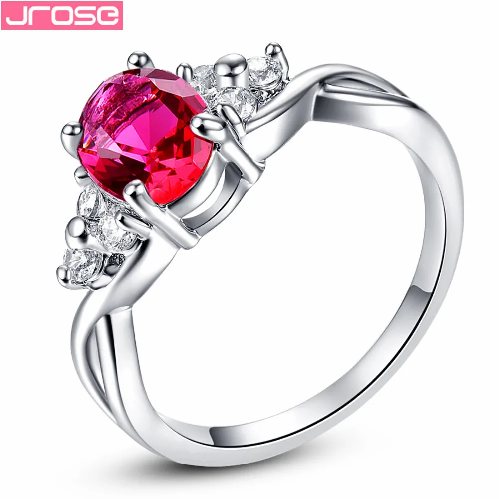 JROSE свадебное кольцо с овальной огранкой великолепный зеленый розовый Красный