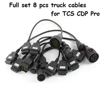 

Newest! Full set 8 pcs truck cables mvd diagnostic tool OBD OBDII OBD 2 obd2 connecter New Vci vd DS150E CDP Pro plus auto