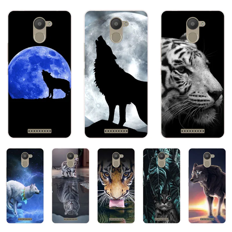 

for BQ Aquaris u plus Case,Silicon Wolf beast Painting Soft TPU Back Cover for BQ u plus Protect Phone cases shell