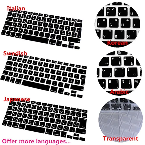 1pc Multi Language EU/UK/US Silicone Keyboard Cover Transparent Clear Protector for MacBook Air Pro Retina Mac 13 15 17inch 1pc Multi Language EU/UK/US Silicone Keyboard Cover Transparent Clear Protector for MacBook Air Pro Retina Mac 13 15 17inch
