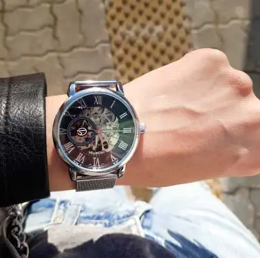 Forsining Relógio + Pulseira Conjunto Combinação Esporte
