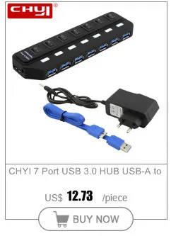 CHYI мини usb-хаб 3,0 Супер скорость 5 Гбит/с 4/7 портов портативный Переключатель ВКЛ/ВЫКЛ сплиттер с DC 5 В вход питания для ПК ноутбук Настольный