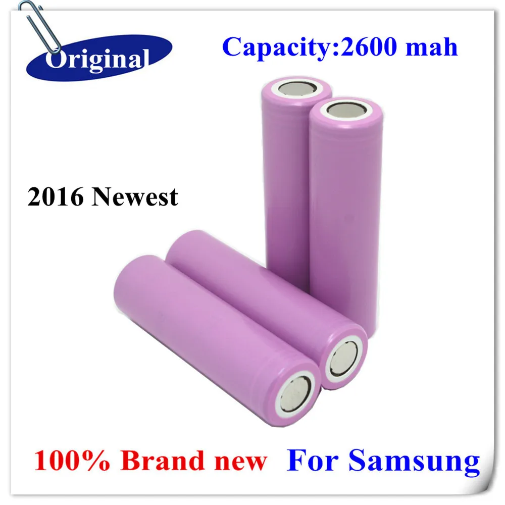 4pcslot Original For Samsung 18650 ICR18650-26HM 2600mAh Li-ion Battery 3.7v Battery For Samsung +GIFT plastic box