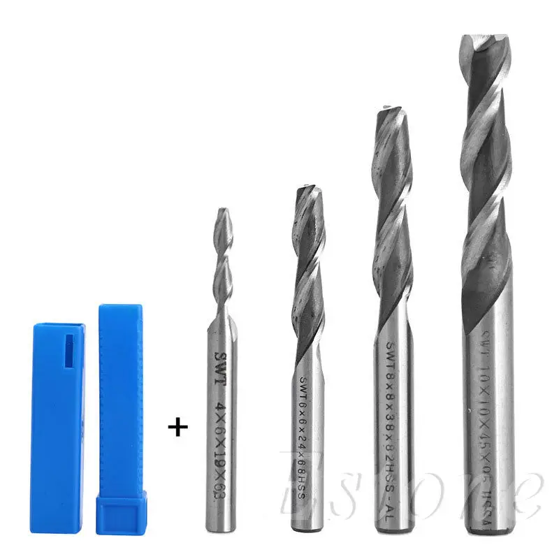 

OOTDTY Extra Long 4/6/8/10mm 2 Flute HSS & Aluminium End Mill Cutter CNC Bit