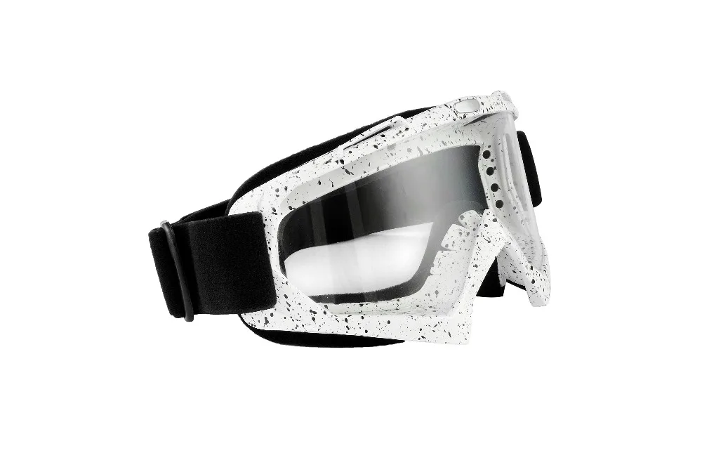 Motocross Glasses Goggle With Nose Guard Dark Gray Silver Print Outdoor