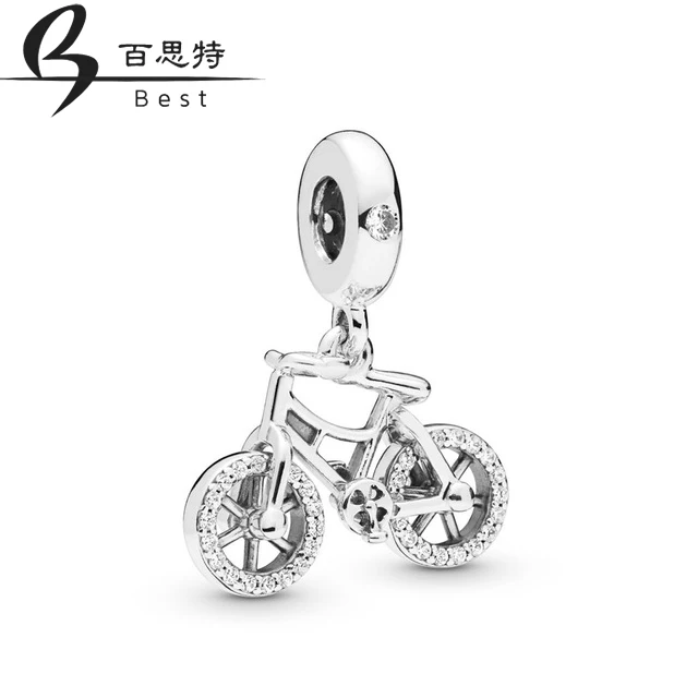

BEST 100% 925 Sterling Silver New 2019 Spring Life Good Moment 797858CZ Brilliant Bicycle Hanging Free Shipping