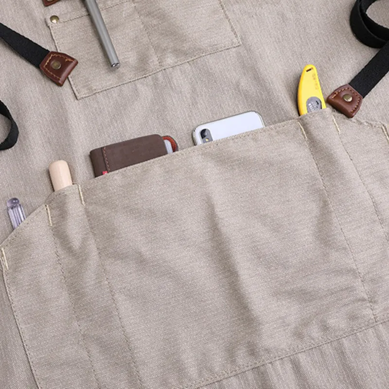 Canvas Apron Crossback Cotton Straps E7-6