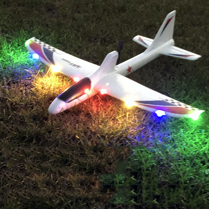 Airplanes Luminous USB Charging Electric Hand Throwing Glider Soft Foam Coloured Lights DIY Model Launch Toy for Children Gift