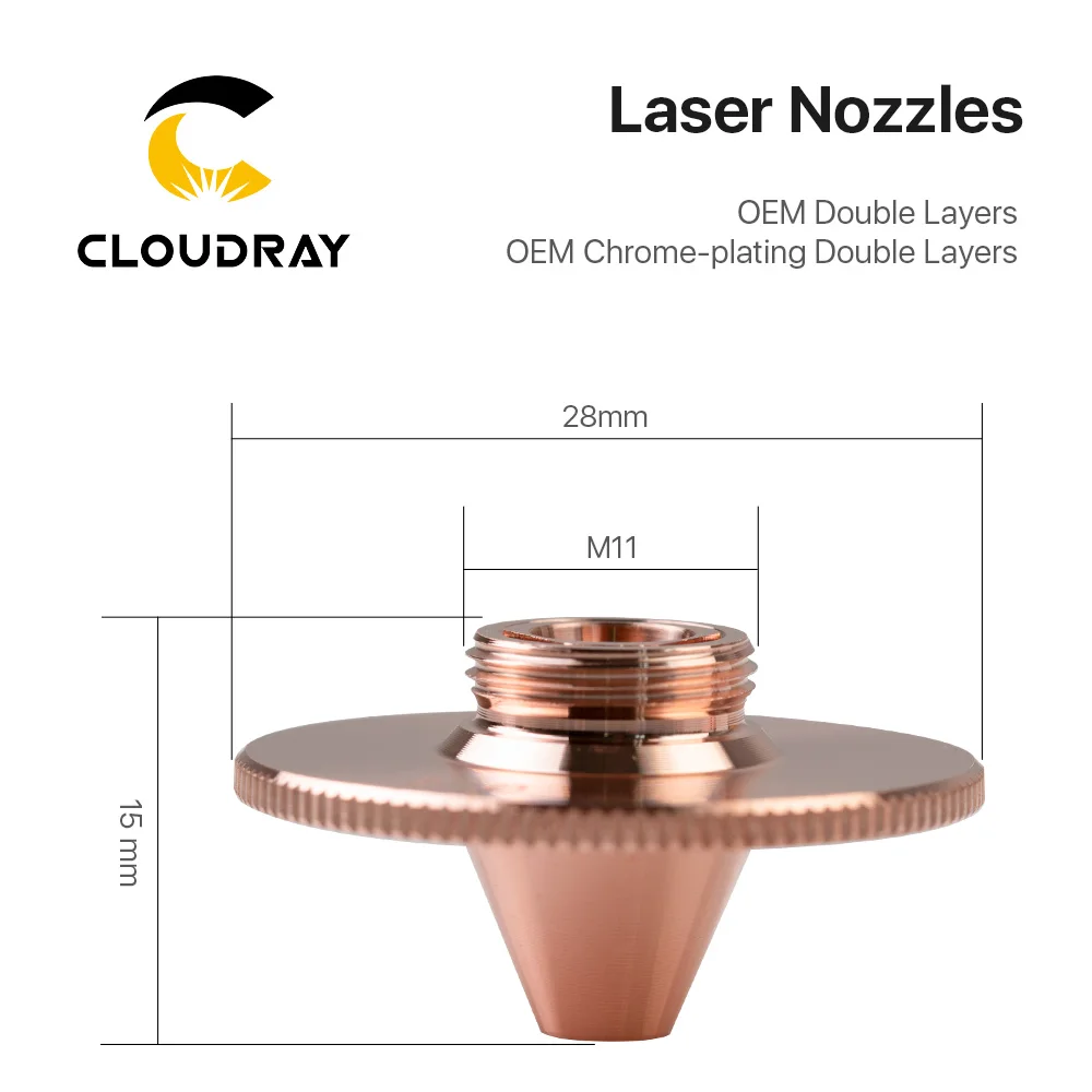 Cloudray Precitec выпуклые лазерные насадки однослойные хромированные двухслойные s Калибр 0,8-4,0 D28 H11 H15 M11 для режущей головки