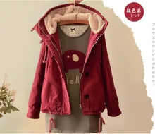 ethnic vintage harajuku doudoune femme mori girl kimono chaqueta cotton thick wool fur autumn winter women