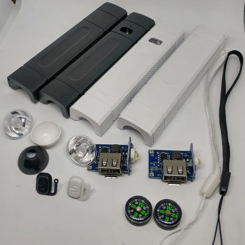 DIY Power Bank 1 18650 батарея чехол со светодиодным фонарик Компас USB зарядное устройство