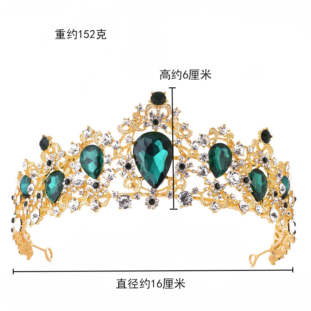 DIEZI, новинка, роскошная Корона в стиле барокко, красный, зеленый, синий, Хрустальная корона, свадебные аксессуары для волос, кристальная тиара, диадема, ободки для девочек