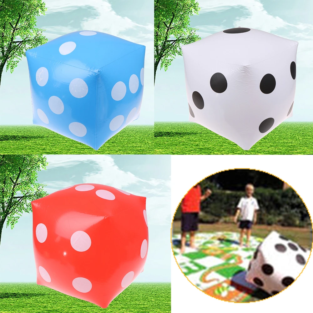 

35cm Inflatable Multi Color Blow-Up Cube Big Dice Toy Stage Prop Group Game Tool Casino Poker Party Decorations Pool Beach Toy