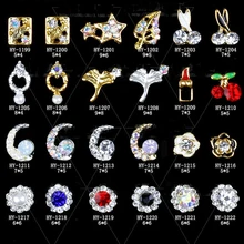 10 шт./лот, сплав нейл-арта 3d с плоской задней частью красочные бриллианты ювелирные изделия Стразы для ногтей Советы украшения