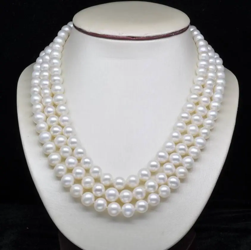 

Selling Jewelry>>>A++ Natural 3-Strand 6-7MM White Pearl Necklaces (17"18"19" )