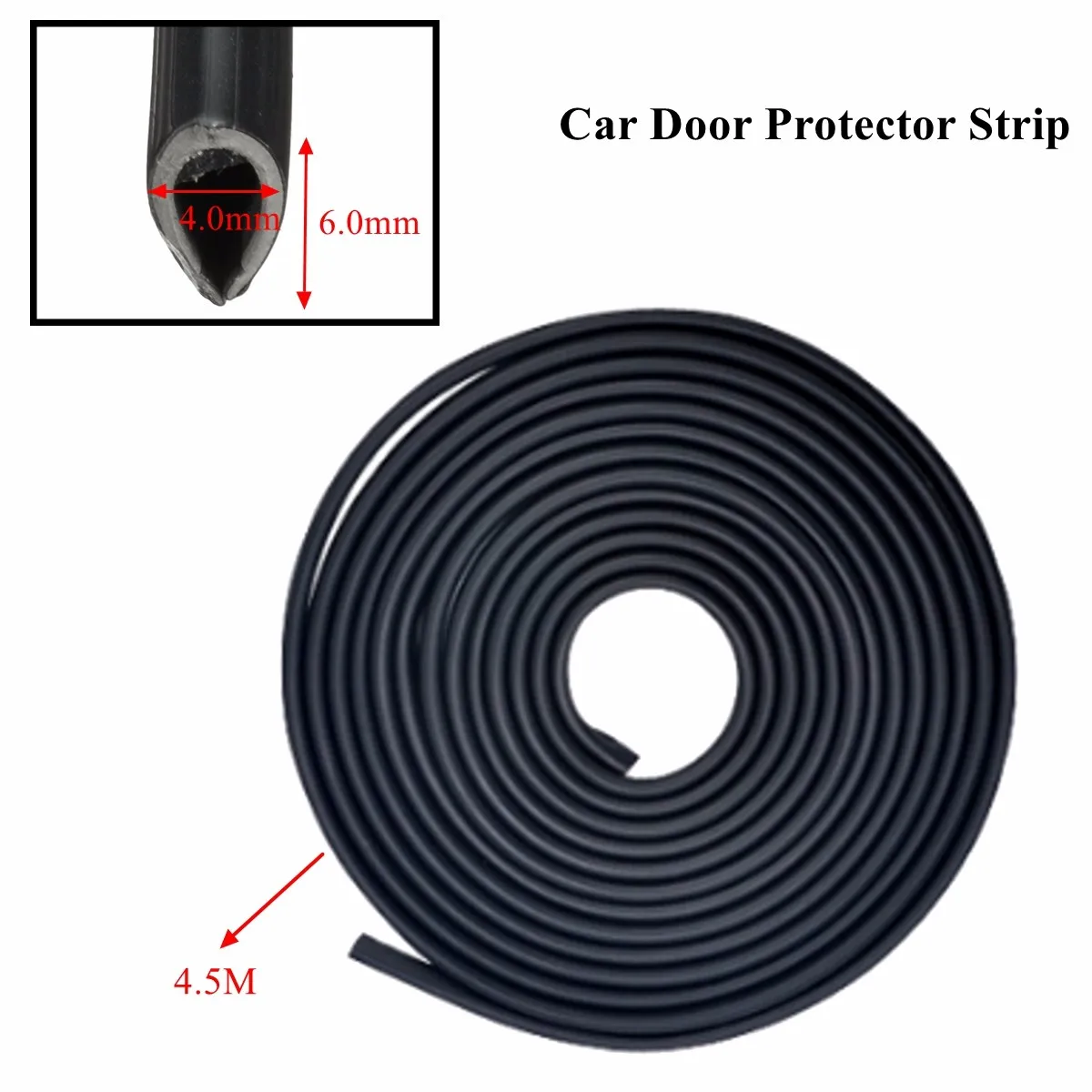 

Car Door Strip Edge Guard Moulding Cover Trim Protector Rubber Black Tool 4. 5m 15FT