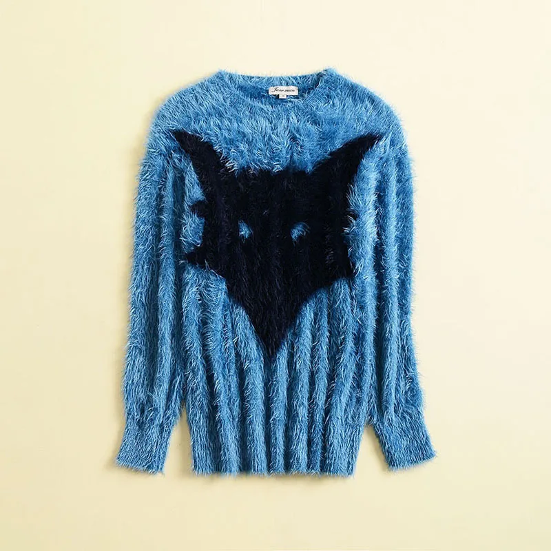 2019 Spring Foreign Trade Women's Wear Chenyao with Round Collar Long-sleeved Cat Head Hundred Horses Hair Sweater Women