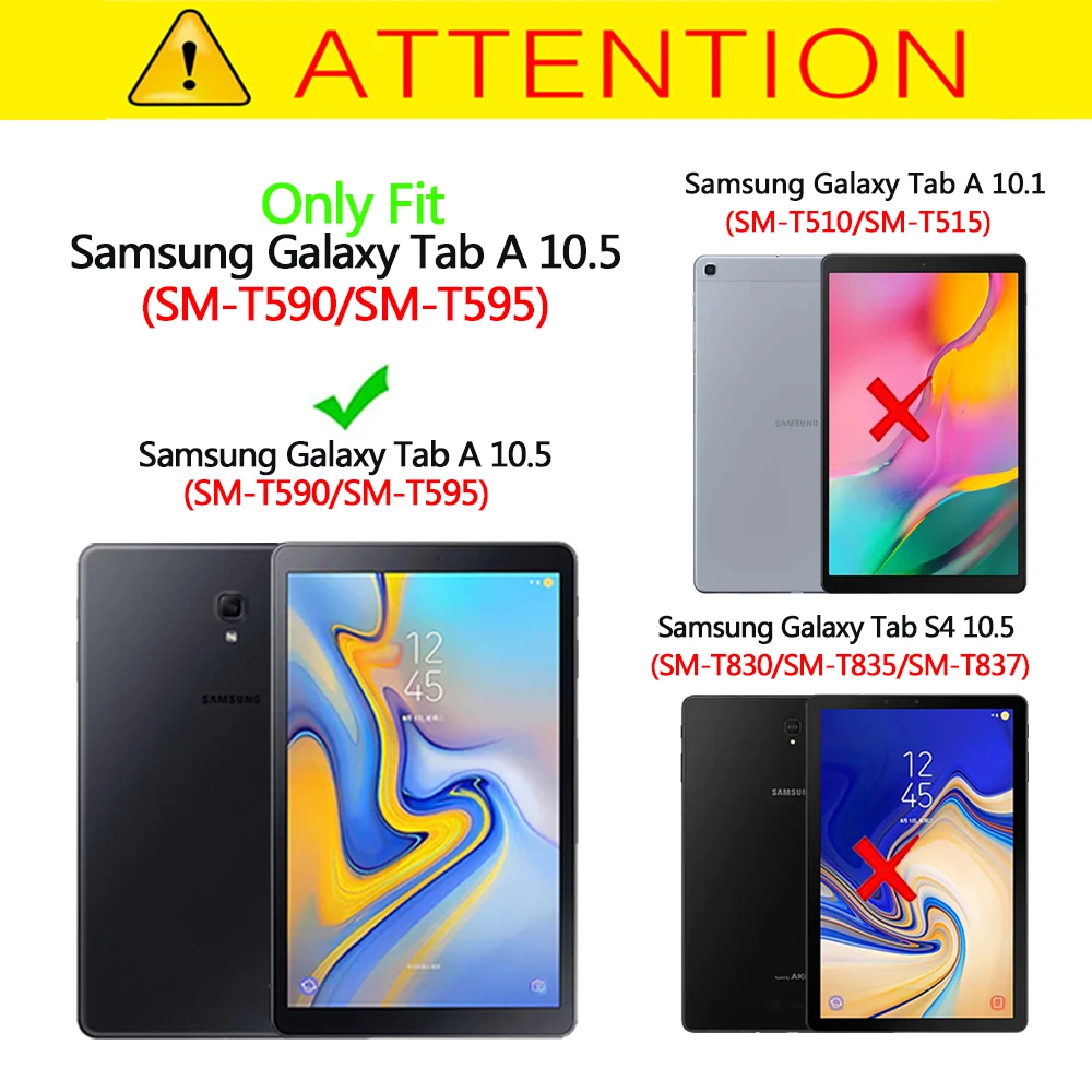 Case for Samsung Galaxy Tab A 10.5 SM-T590/T595/T597 Tablet PU Leather Stand Cover for Samsung Galaxy Tab A 10.5 Tablet Case