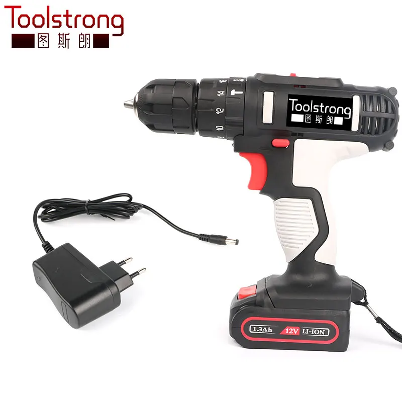 Toolstrong 12V 20N. М DC мобильное Мощность литий-ионный Батарея Аккумуляторная дрель Мощность Ударная дрель мини furadeira TSL-1504B - Цвет: cordless drill