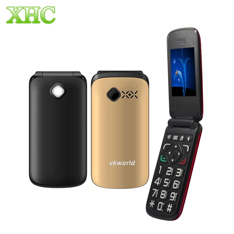 VKworld Z2 2 4 inch Large Button TFT Flip Elders Mobile Phone Dual SIM Card 0
