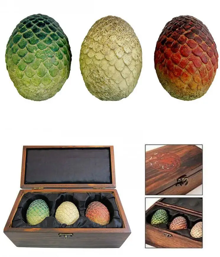 

Game of Thrones Collection Gift Box Daenerys Targaryen Stormborn Rhaegal Viserion Dragon Eggs Model Toy Ornament Cosplay Props