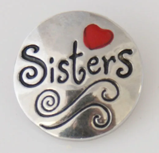 

Ginger 20MM snaps lovely sister snap beads Silver Plated interchangeable red heart antique chain snap jewelry KB7754