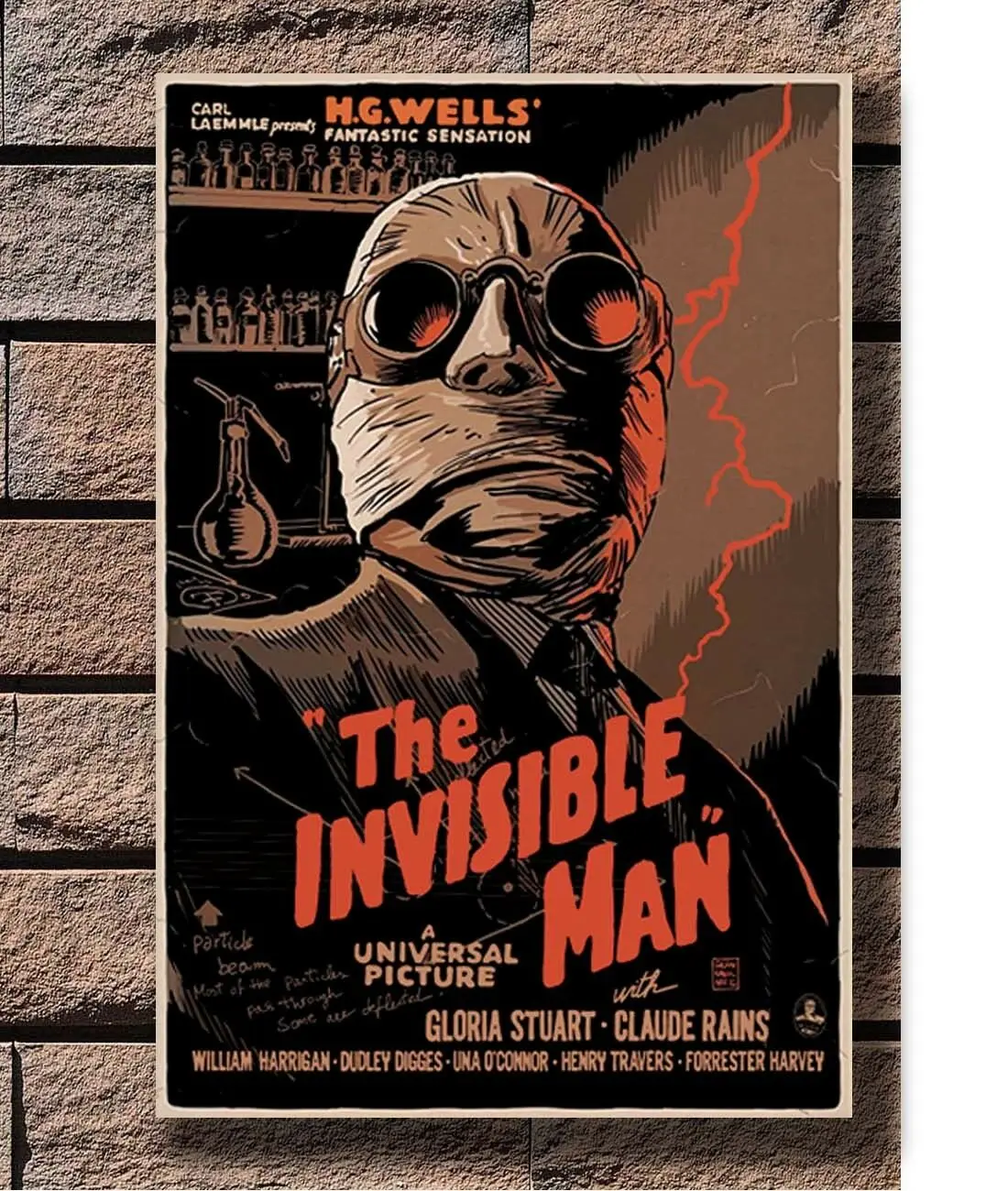 Q0603 Posters and Prints 24x36 27x40 - Invisible Man Universal Monsters Horror Movie Art Poster Canvas Painting Home Decor | Дом и сад