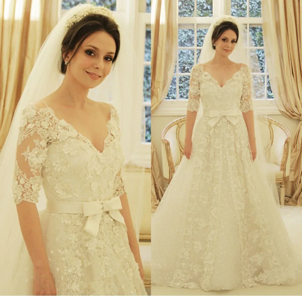 Yellow Cap Sleeve Wedding Dresses