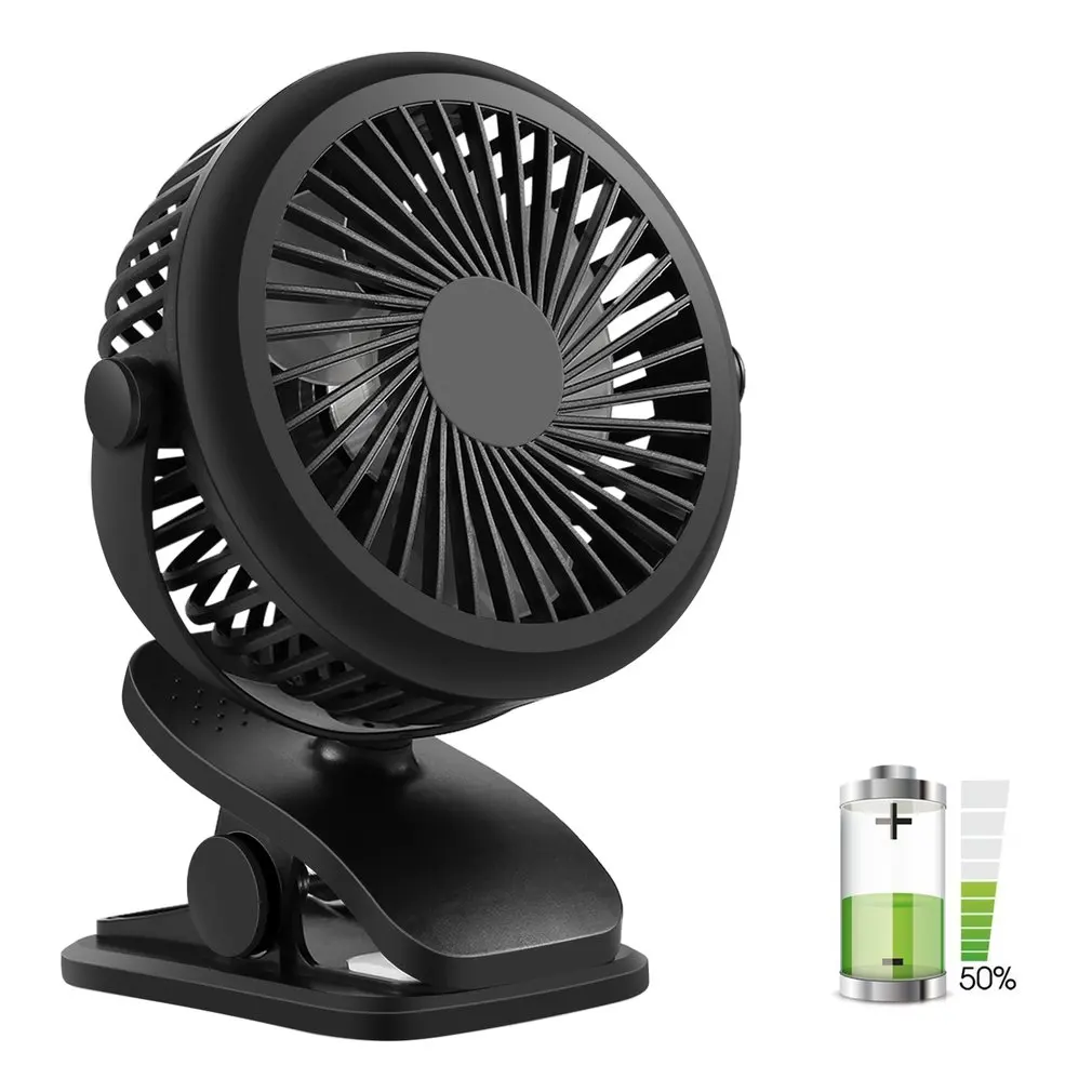 

Clip on Fan Desk Fan Rechargeable Battery USB or Battery Powered Small Personal Fan with 3 Speeds for Indoor & Outdoor