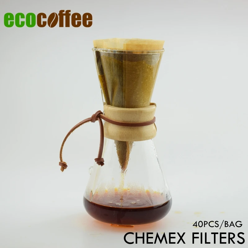 1PC Free Shipping CHEMEX Style Coffee Brewer 1-3 Cups Counted Chemex Filters 40Pcs Per Bag