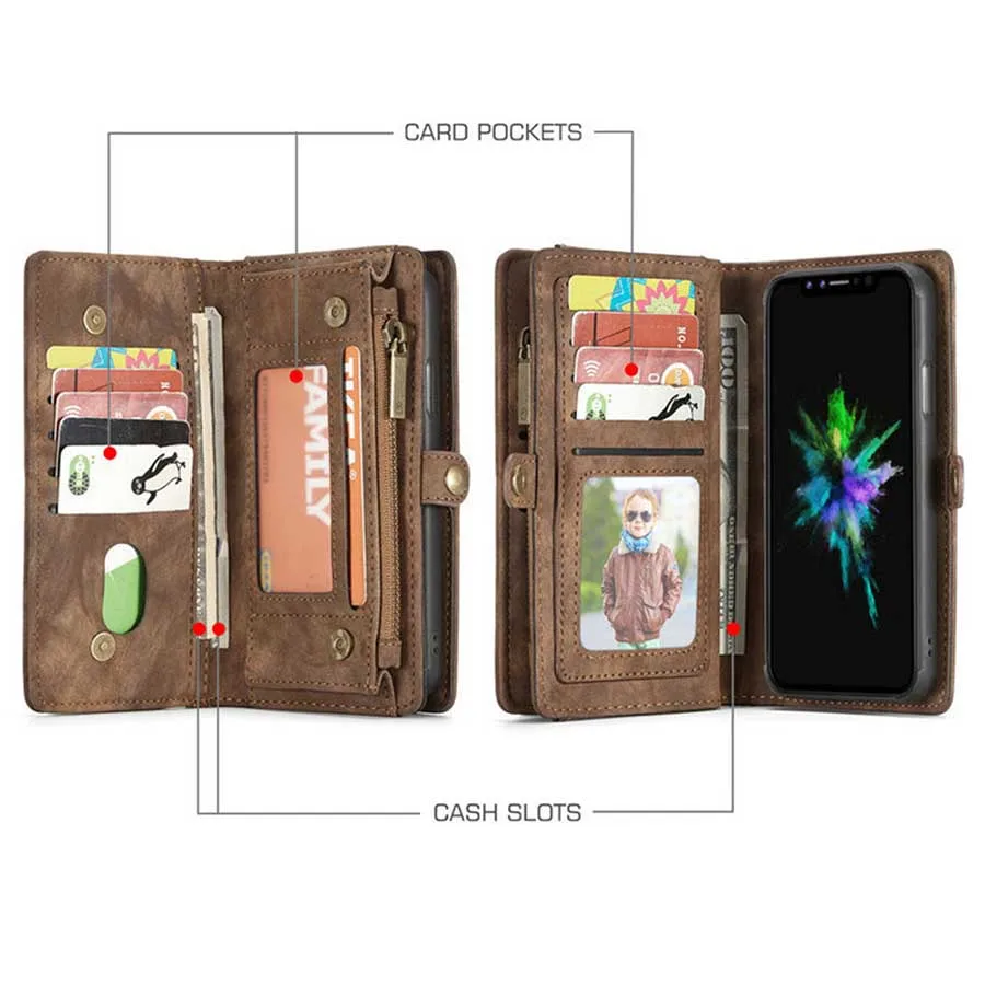Leather Wallet Case for Samsung Galaxy S10 S10e 2-in-1 Detachable Phone Cover Card Wallet Flip Case for Samsung S10 Plus S10lite (22)