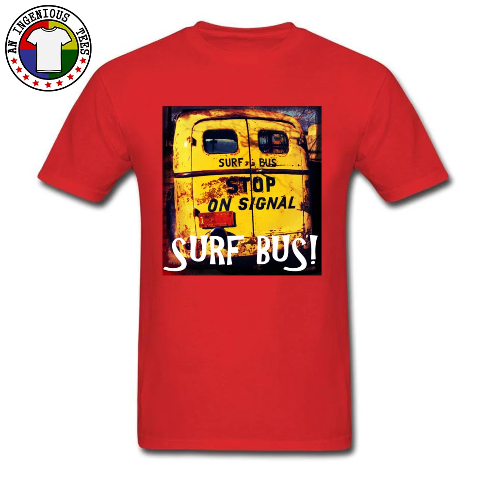 100% Cotton Fabric Man Short Sleeve Surf Bus Top T-shirts 3D Printed Tees Slim Fit Classic Crew Neck Tops Tees Surf Bus red