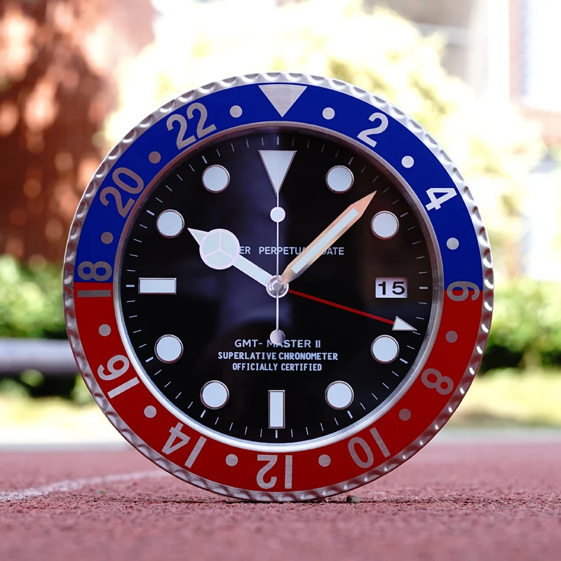 

S&F Hot Retail Metal Watch Shape Wall Clock with Calender Wall Clock with effective Date for Living Bedroom Show Room