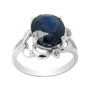 

Qi Xuan_Dark Blue Stone Elegant And Generous Fashion Ring_S925 Solid Silver Fashion Blue Ring_Manufacturer Directly Sales