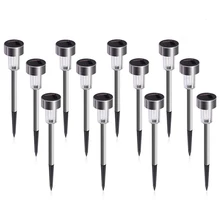 12 шт./лот солнечный светильник для газона из нержавеющей стали ландшафтный светильник IP44 водонепроницаемый для наружного сада теплый белый точечный светильник Солнечная лампа