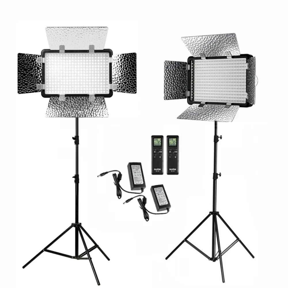 Светодиодный видеосъемка Godox 2 x LED308C II 3300 5600K с пультом дистанционного управления