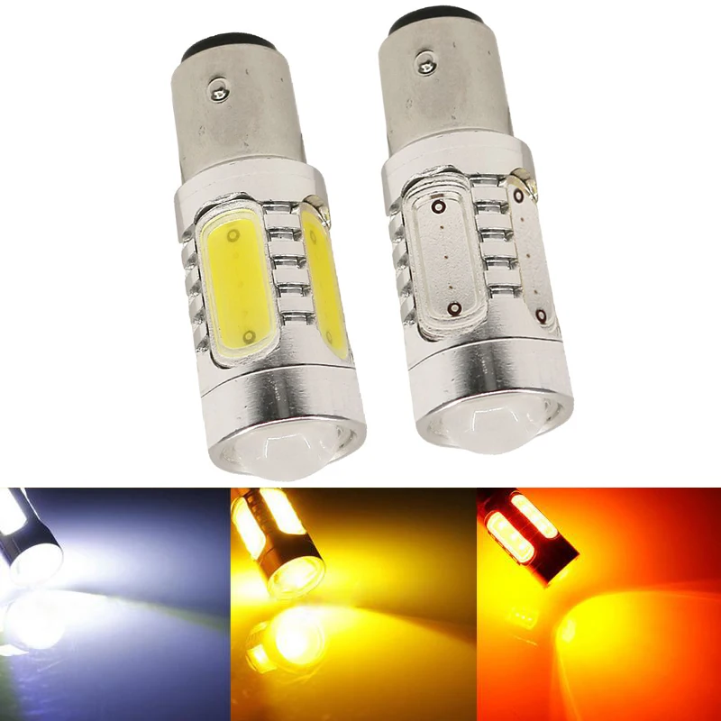 

50pcs 1156 BA15S 1157 BAY15D P21/5W COB 7.5W With Projector Car Light Backup Stop Light 12V W5W Brake Turning Light Bulbs Amber