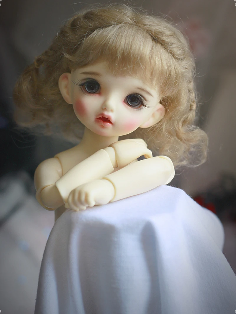 Новинка 1/3 8-" Bjd парик мохер короткий красивый кудрявый с косичкой Bjd парик Sd волосы парик