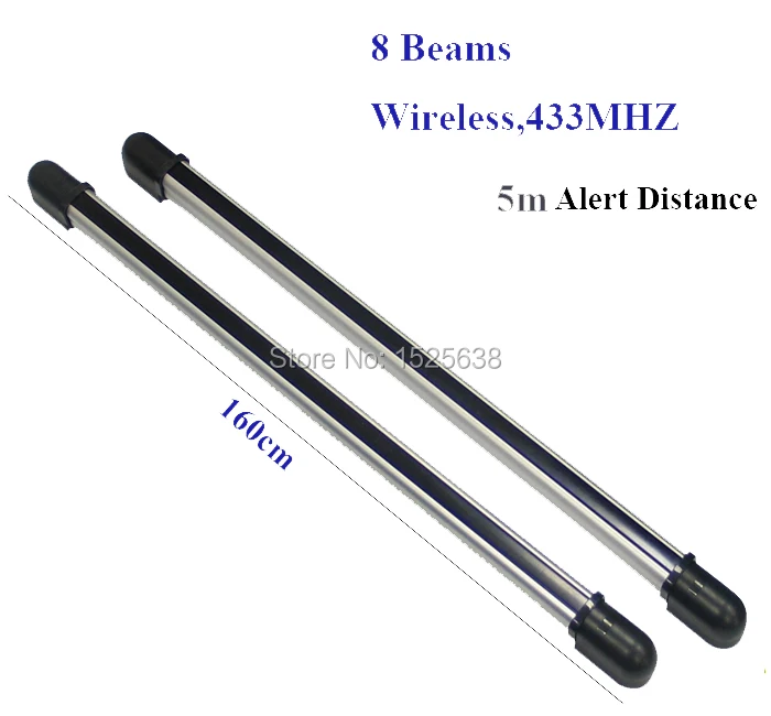 

Outdoor 8 Beams 433Mhz Photoelectric Beam Detector  wireless Fence Barrier Alarm Accessory