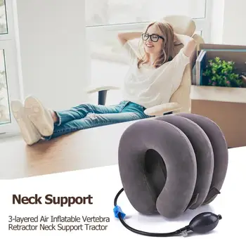 

U Neck Pillow 3-layered Air Inflatable Vertebra Retractor Neck Support Tractor Treatment Pain Relax Support Massager Pillow