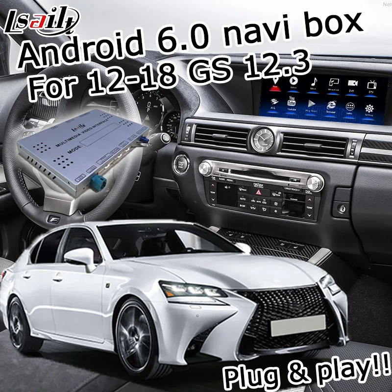 Android/carplay интерфейс коробка для Lexus GS 2012- 12,3 видео интерфейс с управлением мыши GS200t GS300 GS450h GS350 GS300h