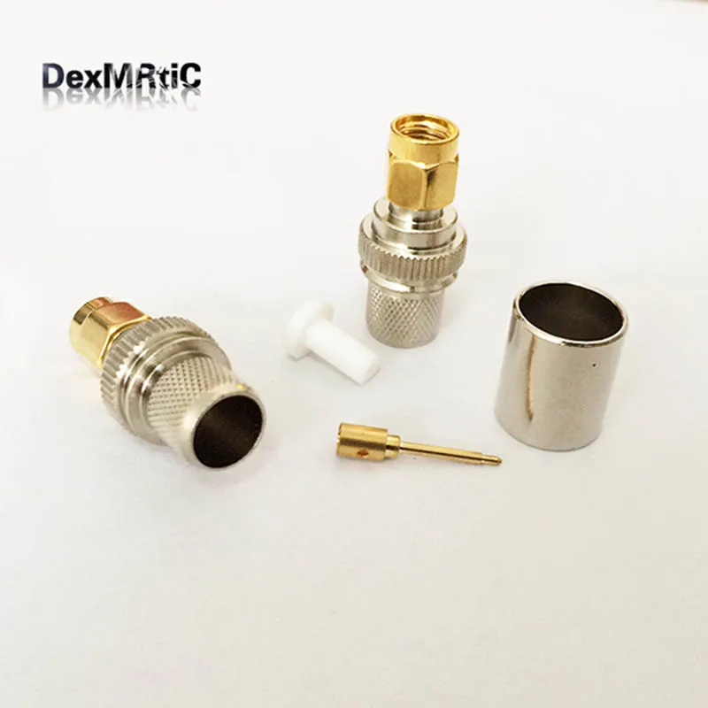 

New RF SMA Crimp male Connector For LMR400 RG8 RG213 cable wholesale Wire Connector lots of 5pcs