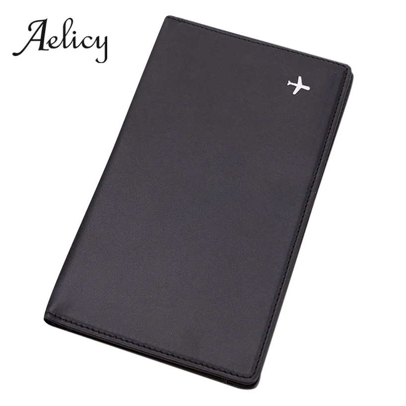 

Aelicy Solid Color Billfold multi-function Travel Passport Package Document Folder Women Slim Wallet Men Credit Cards Thin Purse
