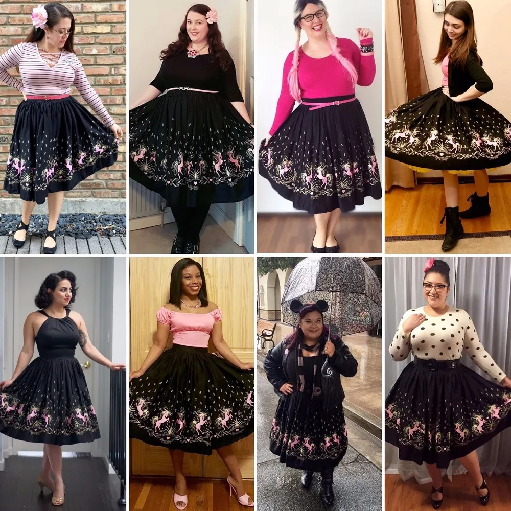 30-Ретро Винтаж 50 s Midi swing Дженни юбка в Танцы лошадь рокабилли Pinup юбки большие размеры 4XL Saia рок faldas хлопок