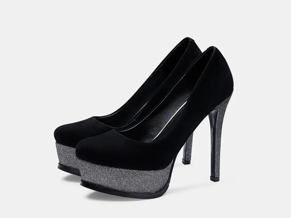 

Spring and Autumn new fashion shallow mouth leather fine heels professional high heels