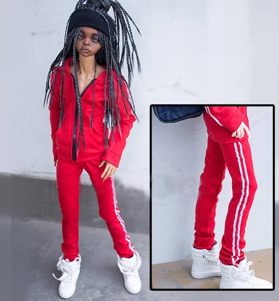 BJD Red SPORT Coat Top Clothing Pants Slacks For 1/4 1/3 24&quot 60cm 70cm Uncle Tall Male SD SD17 DK DZ AOD DD Doll | Игрушки и хобби