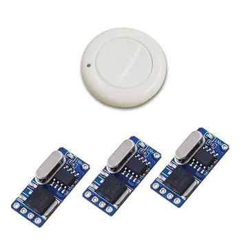 

Good Design RF Wireless Remote Control Switch System with DC3.5-12V 3.7V 5V 6V 7.4V 9V 12V Mini 3Receiver +Transmitter Round New